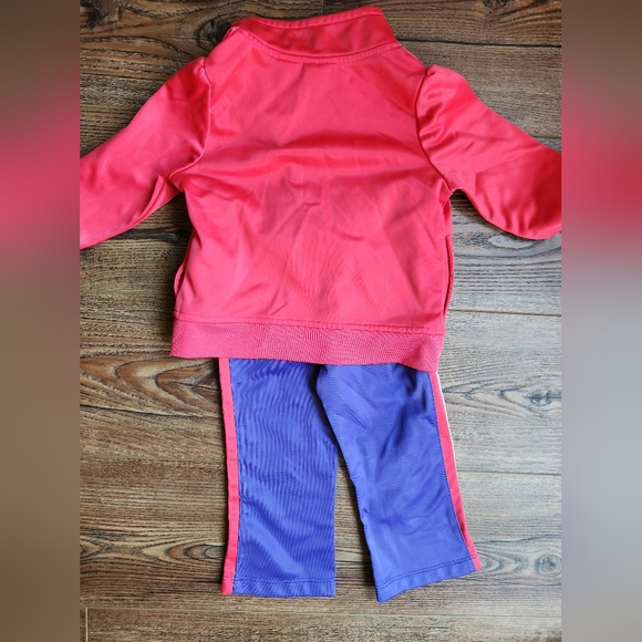 Puma track jacket with matching pants. Coral and purple. Sz 18 months - Picture 4 of 5